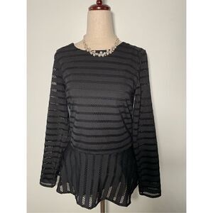 Banana republic long sleeve black shirt blouse top new size xs